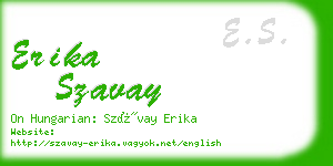 erika szavay business card